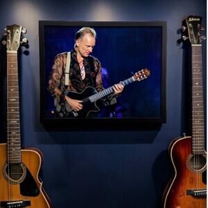Sting Signed Autograph Singing and Playing Guitar 11X14 Framed with COA